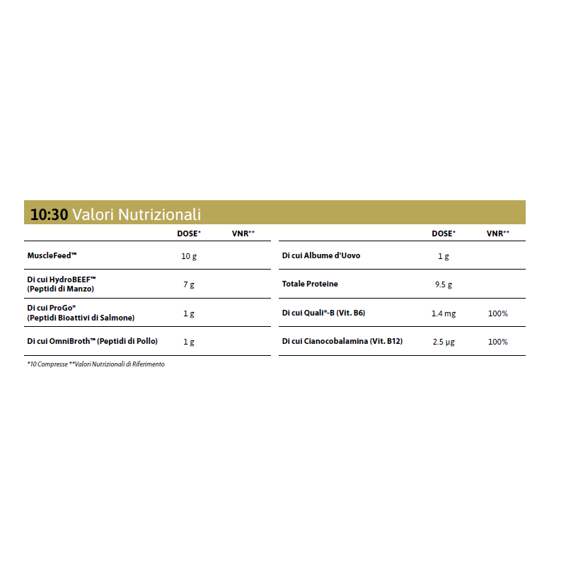 10:30 - Integratore Proteine della Carne – Salmone - Uova